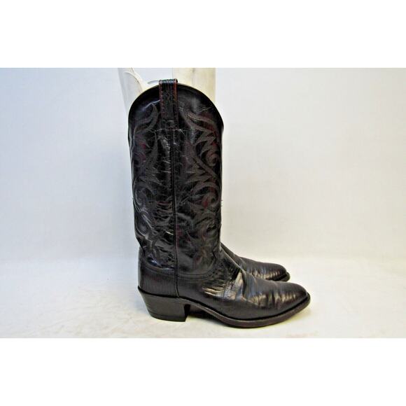 Dan Post Mens Size 8.5 D Burgundy Leather Lizard Cowboy Western Boots main image 11